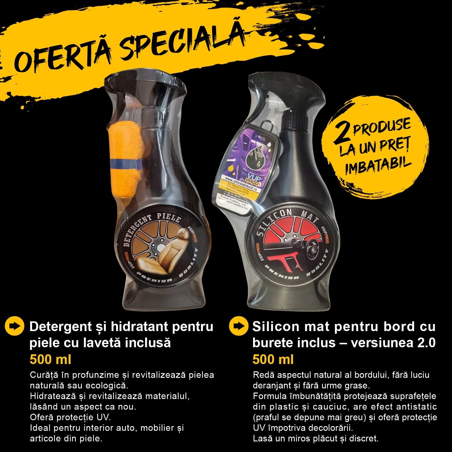 Kit curățare și protecție piele + plastic